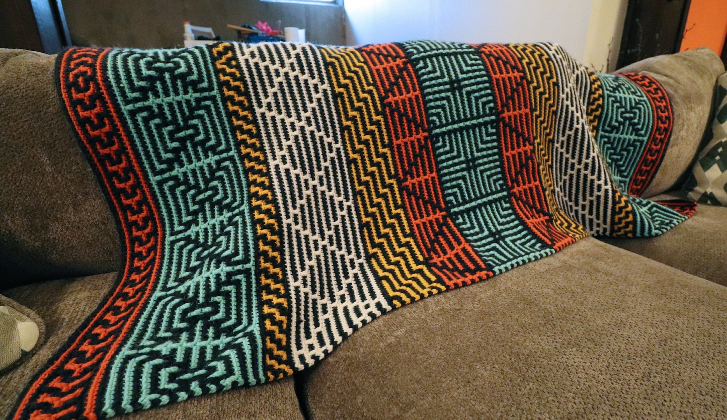 Magic Eye Throw Blanket Crochet Pattern