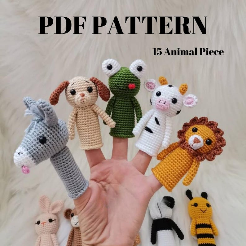 Crochet Animal Finger Puppets Pattern