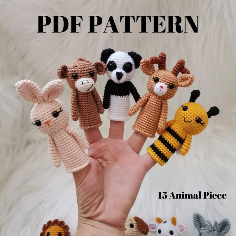 Crochet Animal Finger Puppets Pattern
