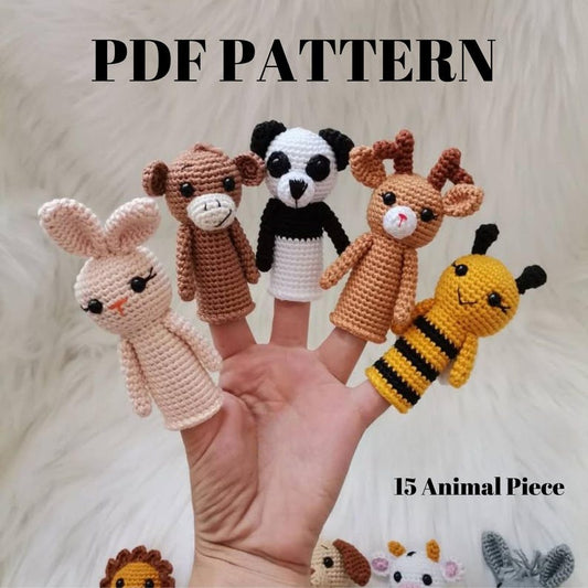 Crochet Animal Finger Puppets Pattern