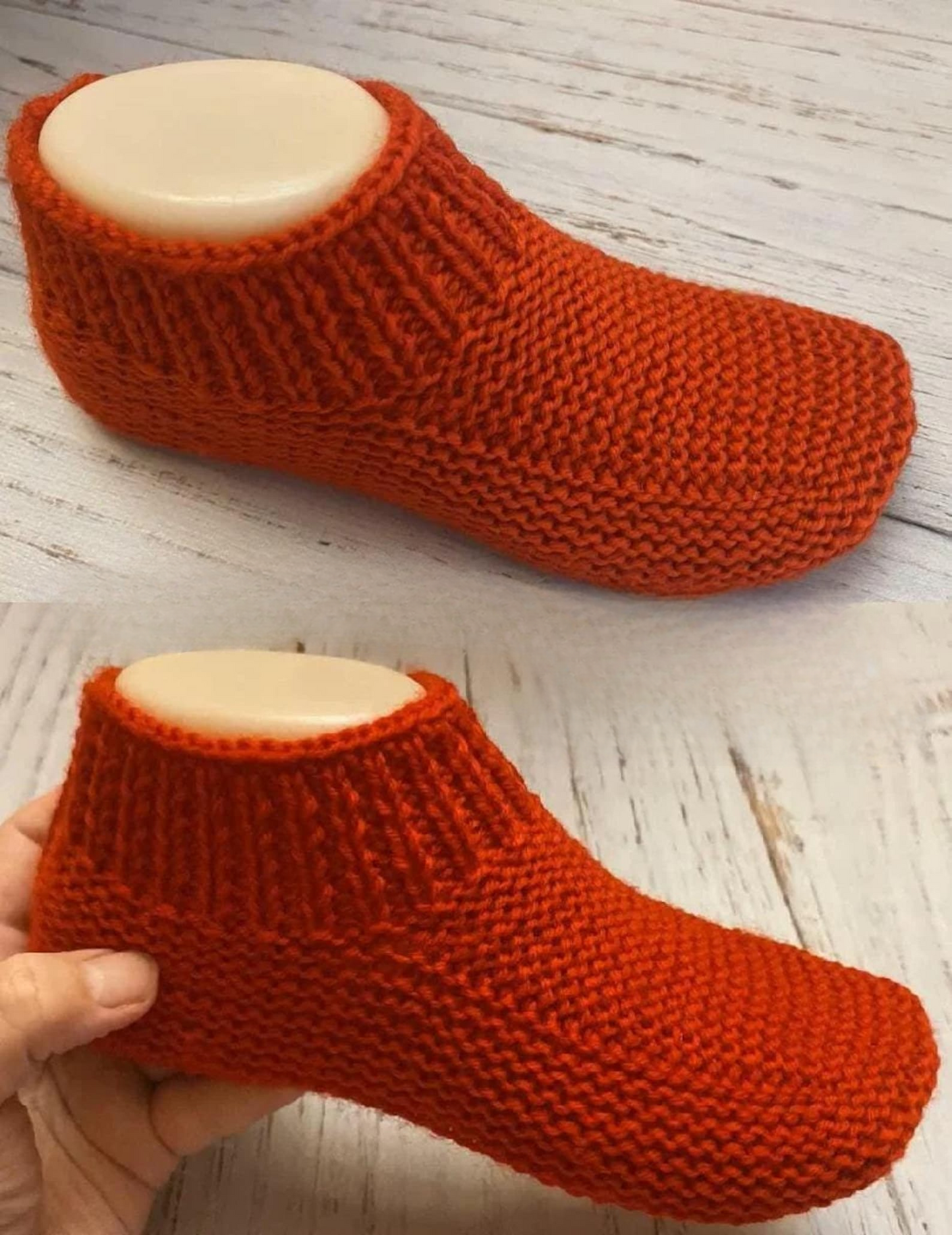 Knitted Slippers on Two Knitting Needles Pattern