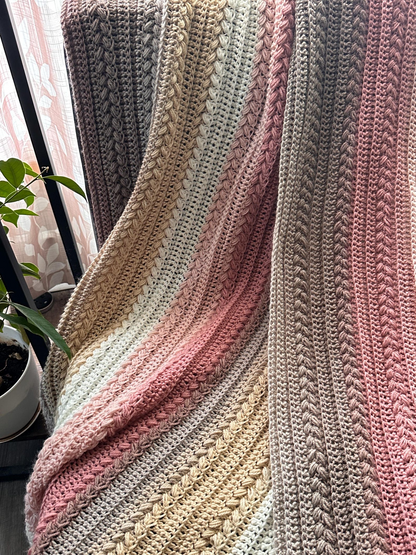 Easy & Soft Wheat Stitch Crochet Blanket