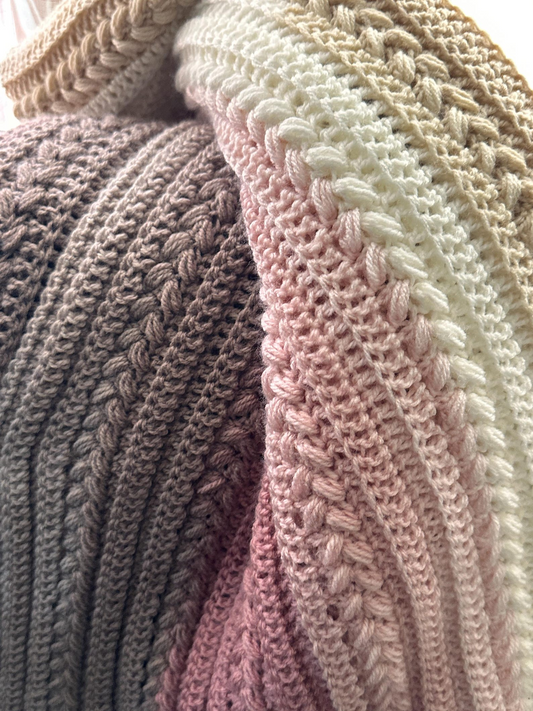 Easy & Soft Wheat Stitch Crochet Blanket